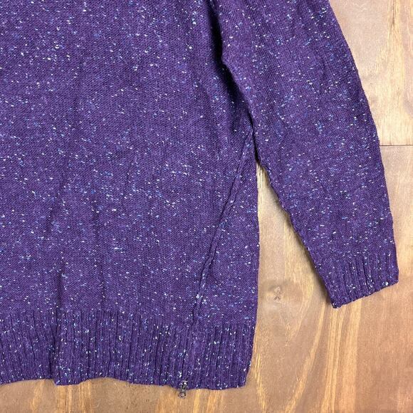 Relativity Womens Sweater Purple Blue Speckled Knit Long Sleeve Wool Blend 2X - Picture 4 of 14